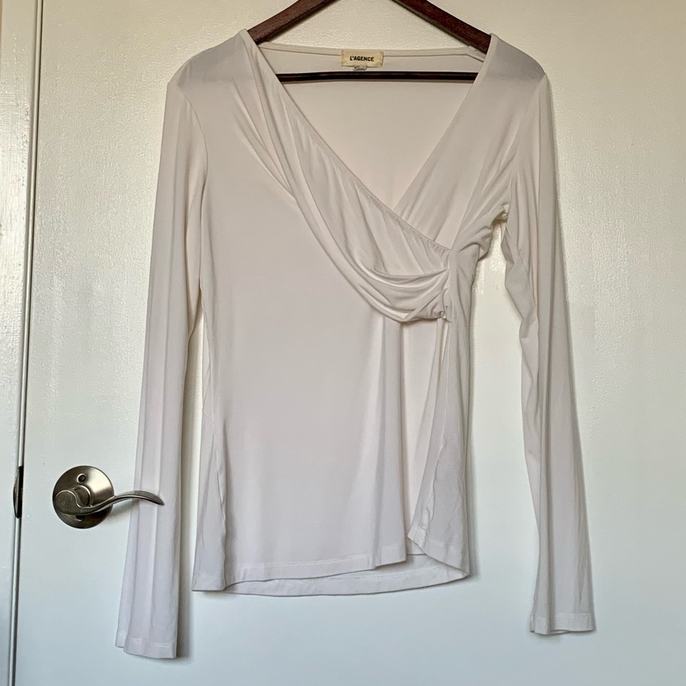 L’Agence long sleeved v-neck shirt